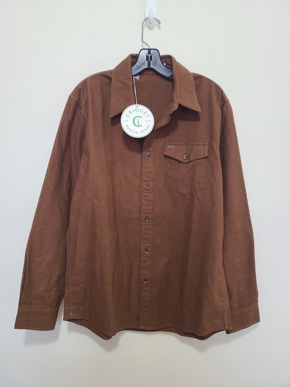 NWT Criquet Long Sleeve Shirt Flannel Button Down size M